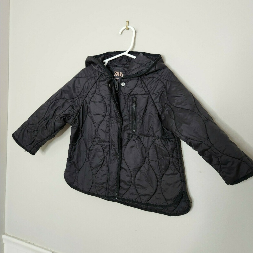 ZARA Black Quilted Jacket Size 3-4years